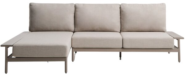 Kave Home Béžová zahradní rohová pohovka Vathi 250 cm, levá