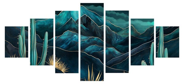 Obraz - Tyrkysová noc (210x100 cm)