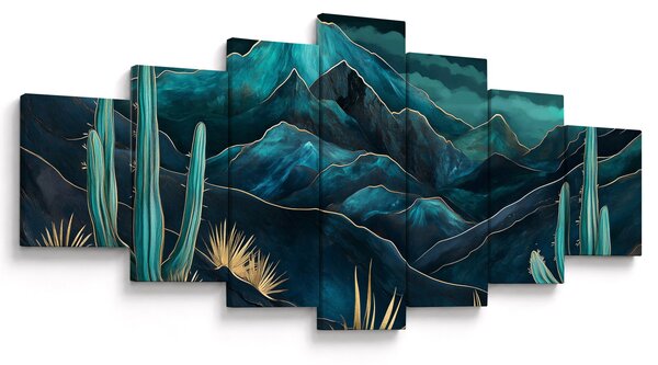 Obraz - Tyrkysová noc (210x100 cm)