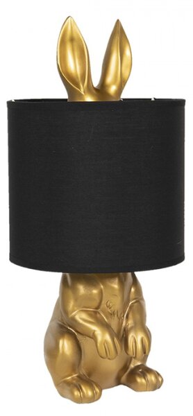 Stolní lampa v designu zlatého zajíce s textilním stínidlem