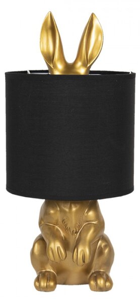 Stolní lampa v designu zlatého zajíce s textilním stínidlem