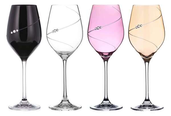 Diamante sada barevných sklenic na bílé víno Silhoutte City Selection 360 ml 4KS