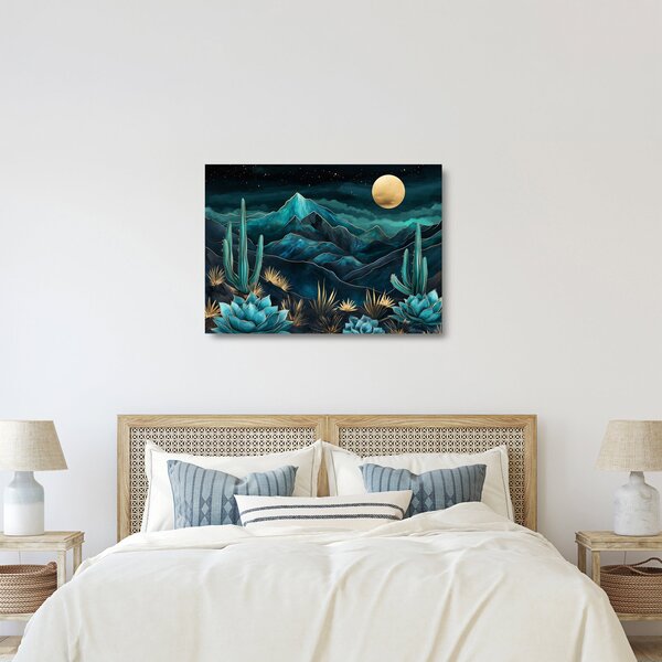 Skleněný obraz - Tyrkysová noc (70x50 cm)