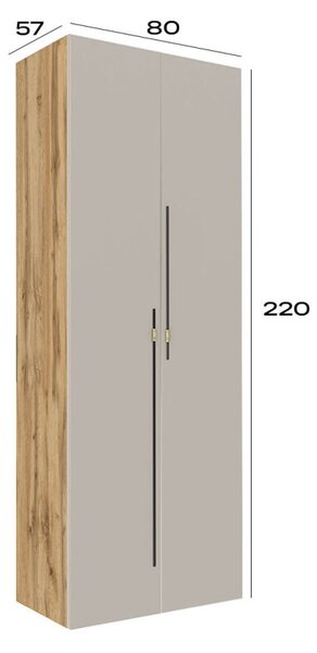 Skříň 2D 80 cm dub appalačský / kašmír Space