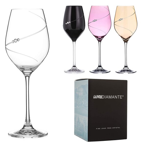 Diamante sada barevných sklenic na bílé víno Silhoutte City Selection 360 ml 4KS