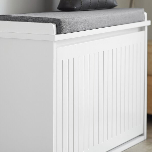 Sobuy Fsr98-W Botník S Klapkou Lavice S Podsedákem Komoda Bílá 62X46X26Cm