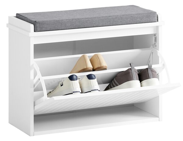 Sobuy Fsr98-W Botník S Klapkou Lavice S Podsedákem Komoda Bílá 62X46X26Cm
