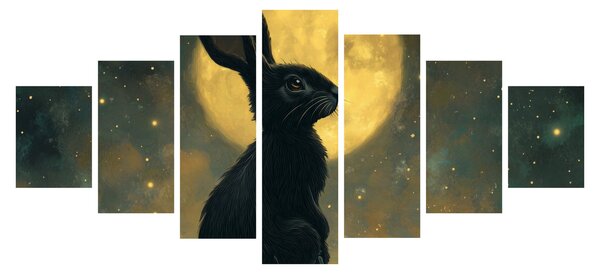 Obraz - Zajíc s měsícem (210x100 cm)
