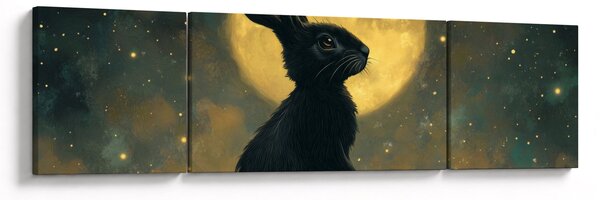 Obraz - Zajíc s měsícem (170x50 cm)