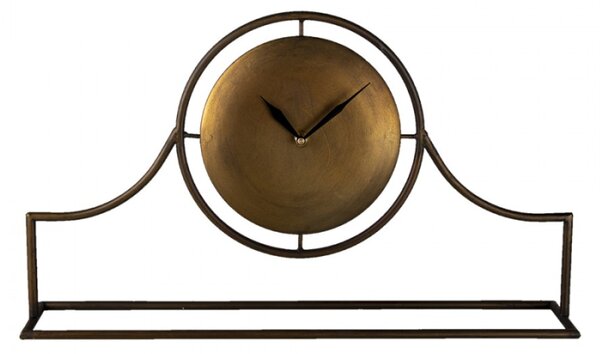 Zlato hnědé kovové stolní hodiny Helena