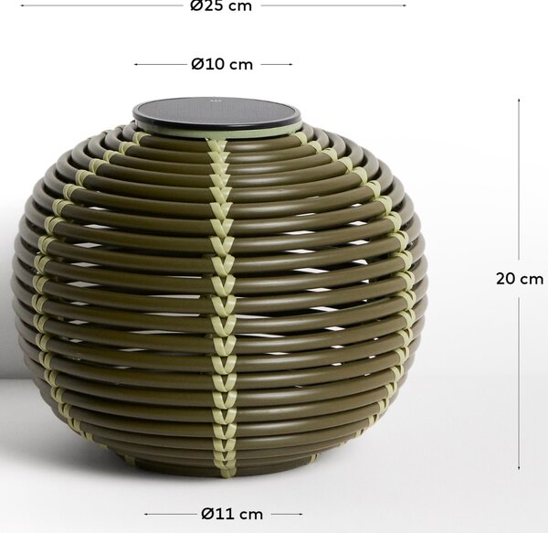 Kave Home Zelená zahradní solární lampa Garoina Ø 28 cm