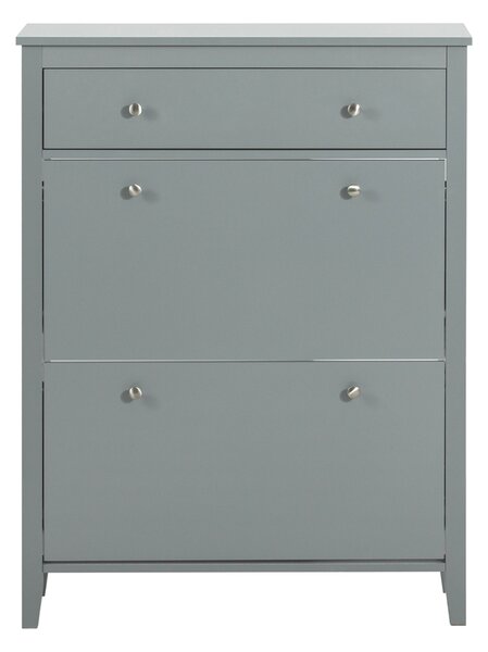 Sobuy Fsr89-Hg Sklápěč Bot Botník Se 2 Klopami Botník Se Zásuvkou Šedá 80X108X25Cm
