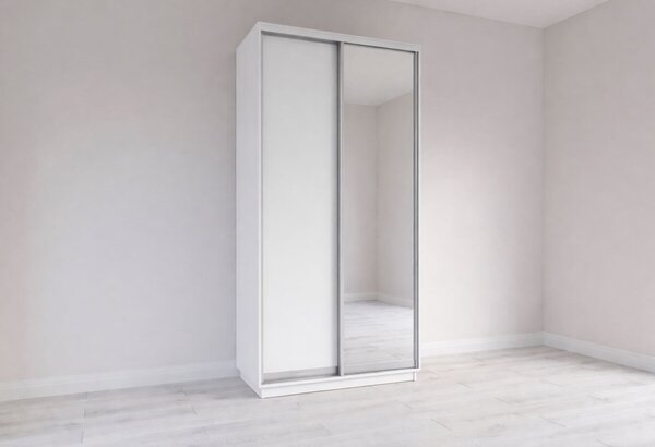Skříň s posuvnými dveřmi 1200x2400x600 1LTD 1 Zrcadlo Nymphea Alba, profil stříbrný