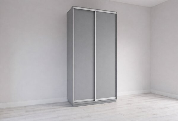 Skříň s posuvnými dveřmi 1000x2200x450 2LTD šedá myška, profil stříbrný
