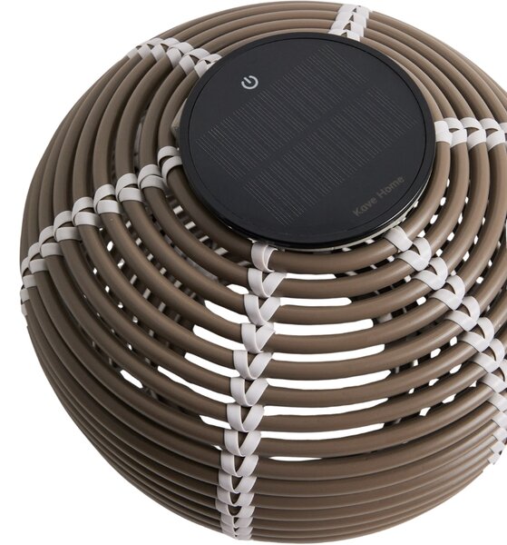 Kave Home Hnědá zahradní solární lampa Garoina Ø 28 cm