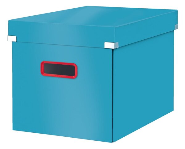 Modrý kartonový úložný box s víkem 32x36x31 cm Click&Store – Leitz