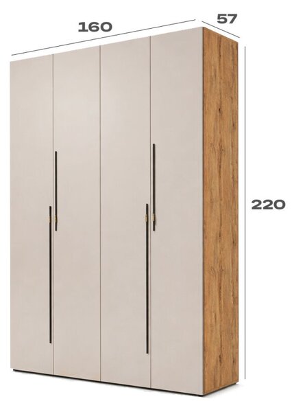 Skříň 4D 160 cm dub appalačský / kašmír Space