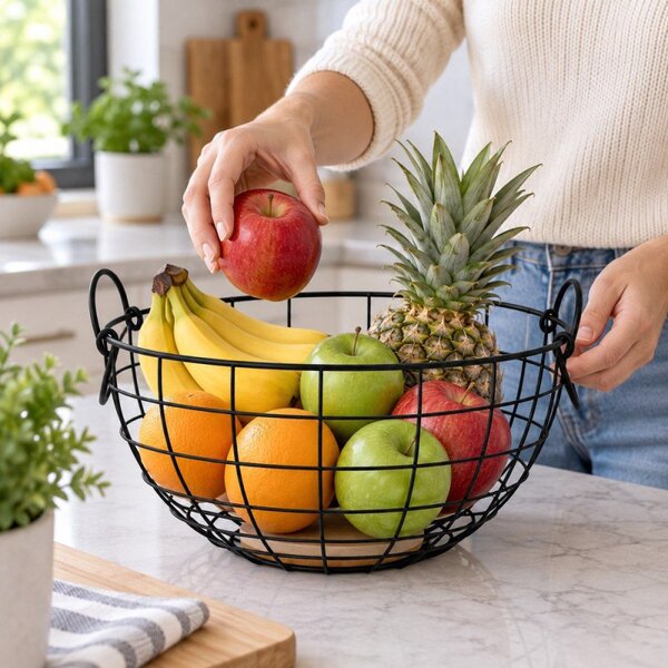 Mísa na ovoce kovová 28 cm SPRINGOS KI0147 černá