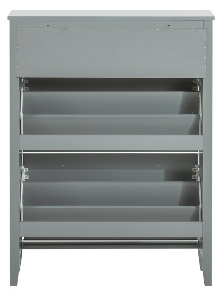 Sobuy Fsr89-Hg Sklápěč Bot Botník Se 2 Klopami Botník Se Zásuvkou Šedá 80X108X25Cm