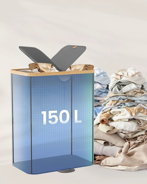 SONGMICS Koš na prádlo Walle 150 L šedý
