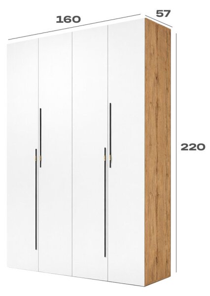 Skříň 4D 160 cm dub appalačský / nymphaea alba Space