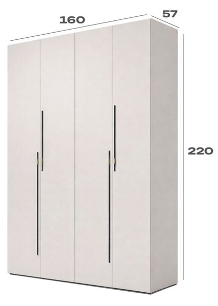 Skříň 4D 160 cm kašmír Space