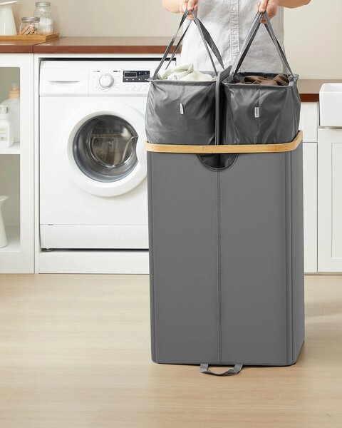 SONGMICS Koš na prádlo Walle 150 L šedý