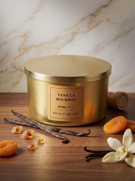 Sinsay - Svíčka se třemi knoty Vanilla Bourbon - zlatá