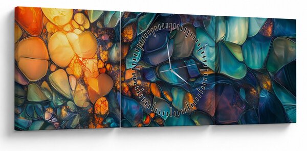 Obraz - Skleněná mozaika (s hodinami) (90x30 cm)