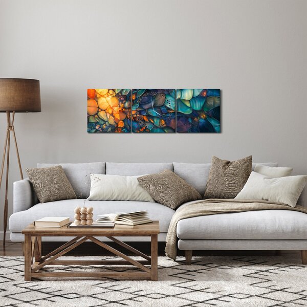 Obraz - Skleněná mozaika (s hodinami) (90x30 cm)