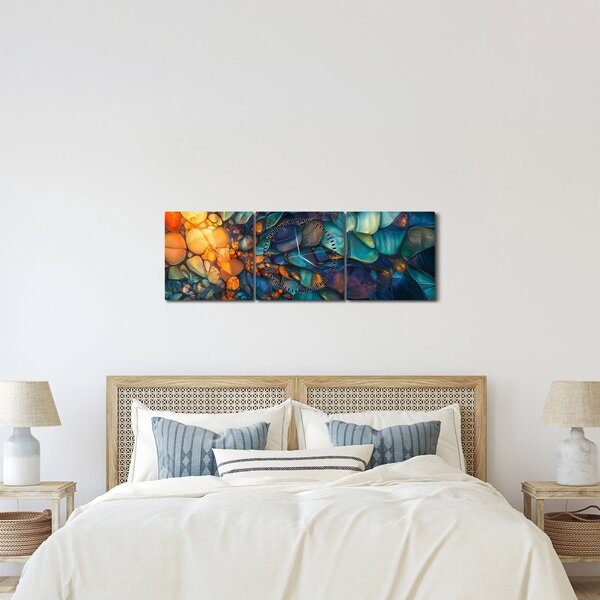 Obraz - Skleněná mozaika (s hodinami) (90x30 cm)