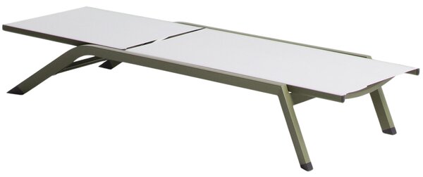 Kave Home Zeleno-bílé hliníkové zahradní lehátko Capraia