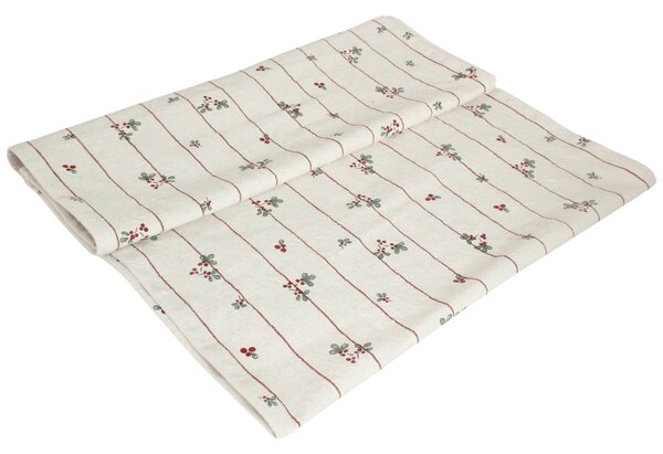 Bavlněný běhoun na stůl Gerd White/Red 50 × 150 cm