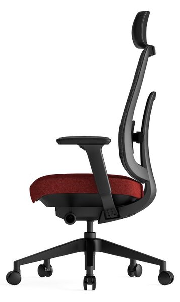 Kancelářská ergonomická židle K42 SP – síť/ čalouněná, červená