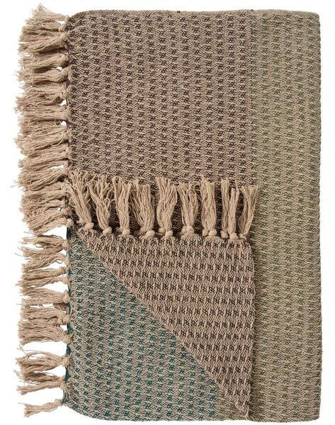 Bavlněný přehoz Natural Stripe Pattern 130 × 160 cm