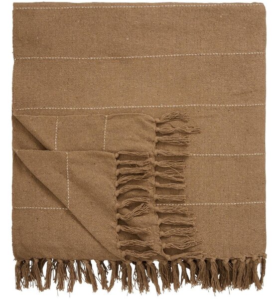 Bavlněný přehoz Double Brown Thin Stripes 240 × 240 cm
