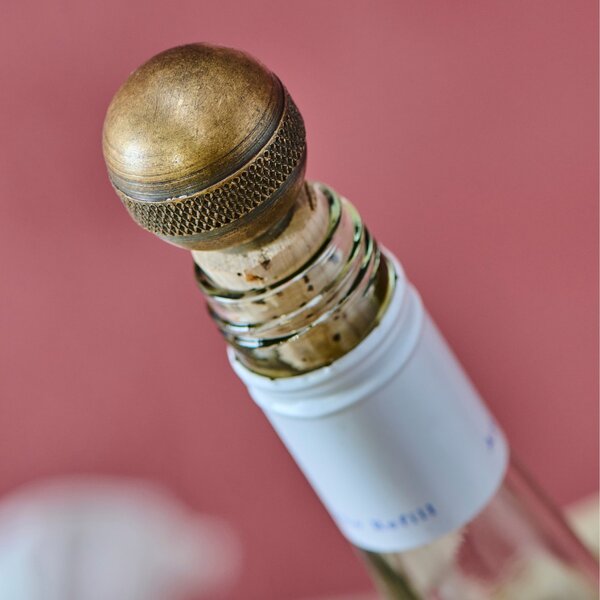 Korková zátka Antique brass / knurled pattern