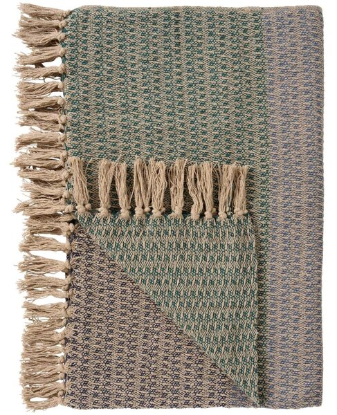 Bavlněný přehoz Natural Pattern Stripe 130 × 160 cm