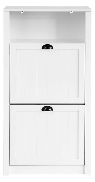 Sobuy Fsr87-K-W Sklápěč Bot Botník Se 2 Klopami Komoda Bílý 60X110X24Cm
