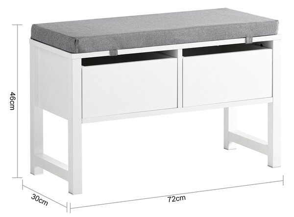 Sobuy Fsr88-W Lavice S Úložným Prostorem Lavice Se Sedátkem Bílá 72X46X30Cm