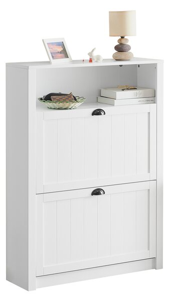 Sobuy Fsr87-W Botník Sklápěč Bot Komoda Bílý 80X110X24Cm