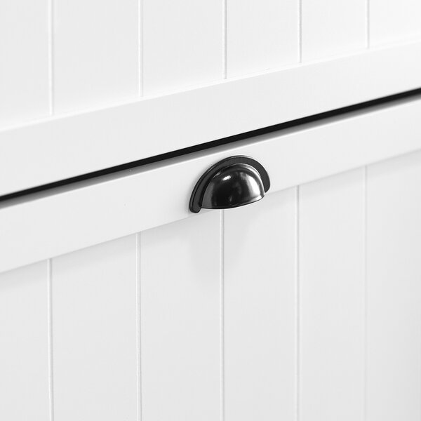 Sobuy Fsr87-K-W Sklápěč Bot Botník Se 2 Klopami Komoda Bílý 60X110X24Cm