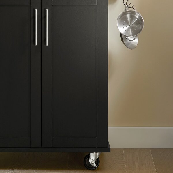 Sobuy Fkw110-Sch Kuchyňský Vozík Servírovací Vozík Boční Vozík Černý 80X90X46Cm