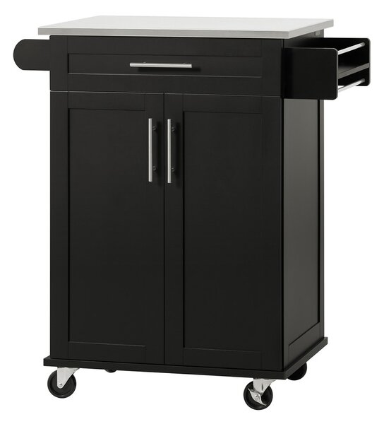 Sobuy Fkw110-Sch Kuchyňský Vozík Servírovací Vozík Boční Vozík Černý 80X90X46Cm