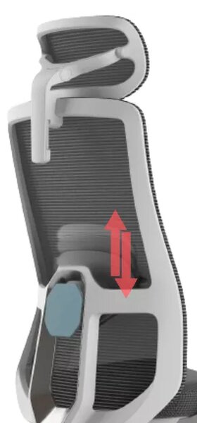 Kancelářská ergonomická židle WISDOM s podhlavníkem — síť, šedý plast, nosnost 150 kg, světle šedá