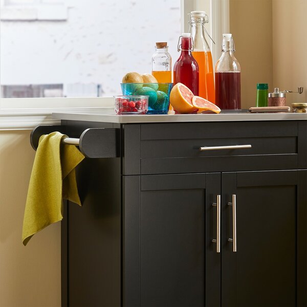 Sobuy Fkw110-Sch Kuchyňský Vozík Servírovací Vozík Boční Vozík Černý 80X90X46Cm