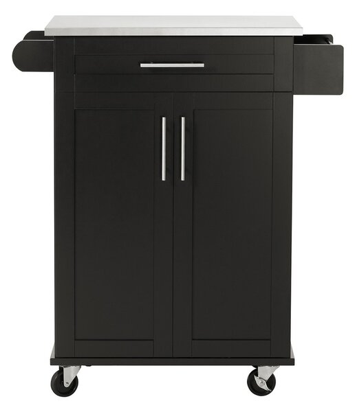 Sobuy Fkw110-Sch Kuchyňský Vozík Servírovací Vozík Boční Vozík Černý 80X90X46Cm