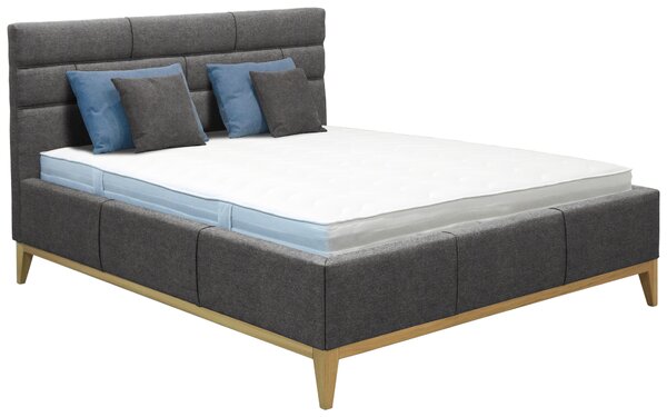 ČALOUNĚNÁ POSTEL, 180/200 cm, dřevo, plast, textil, šedá Welnova - Postele s úložným prostorem