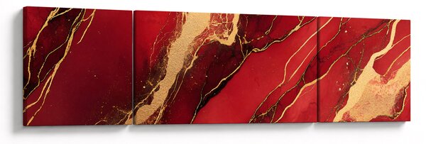Obraz - Červeno-zlatý mramor (170x50 cm)