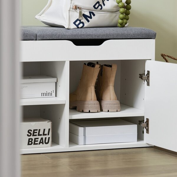 Sobuy Fsr96-W Lavice Se Dvěma Podsedáky Lavice Na Boty S Úložným Prostorem Bílá 100X48X34Cm